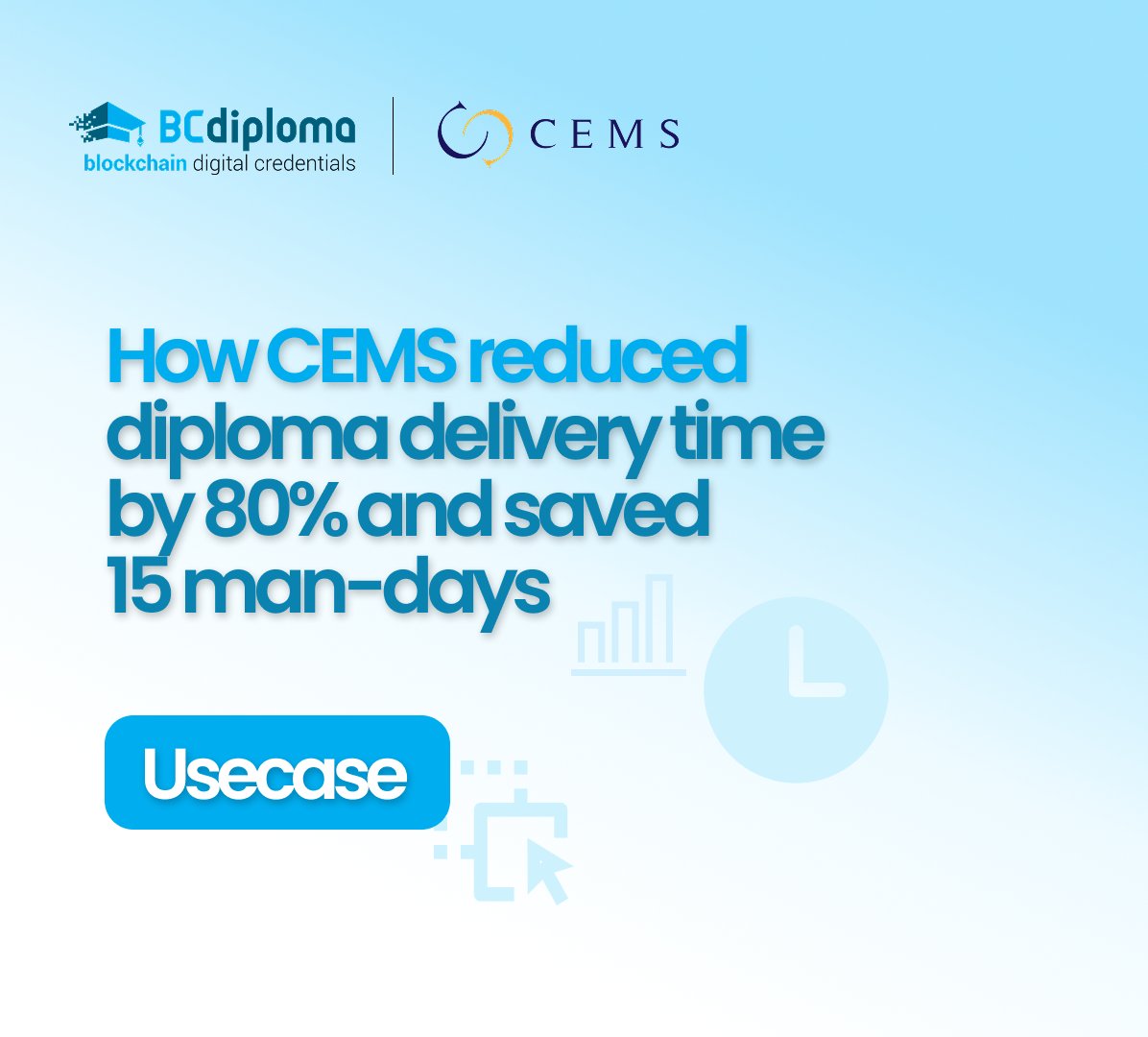 BCDiploma's tweet photo. CEMS — 33 schools, 5 continents, 1,100+ graduates/year.

Every diploma printed, stamped, shipped internationally. Twice.

Here's what going digital changed:

→ 3 weeks to deploy
→ 1 week → 48h delivery
→ Zero paper, zero shipping

Full usecase : https://t.co/da2N8z8lWp https://t.co/7vXbIOZKKQ