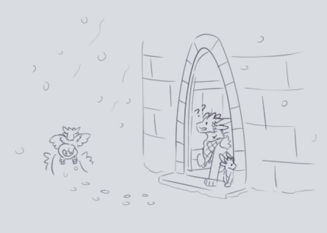 Introdile's tweet photo. Offering Received: A snow day. (#833)

it's late spring? why is it snowing? and so much too! there's supposed to be three steps down from the front door! https://t.co/VwHr4KVDqN