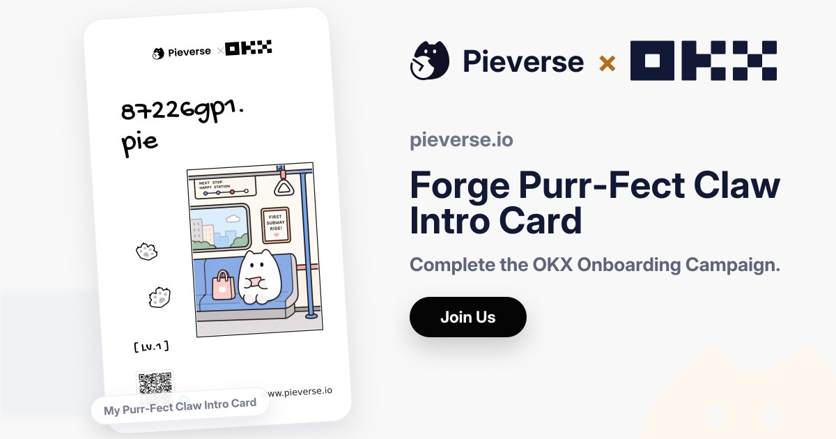 EmileeCBott's tweet photo. Meet 87226gp1.pie — my onchain agent on @pieverse_io.
Wallet, skills, deployed in Telegram. Took about 60 seconds.
https://t.co/oKrQ8mRa2L
@pieverse_io @pieverse_agent0 #PurrfectOnchain https://t.co/5d8t5vcFNY
