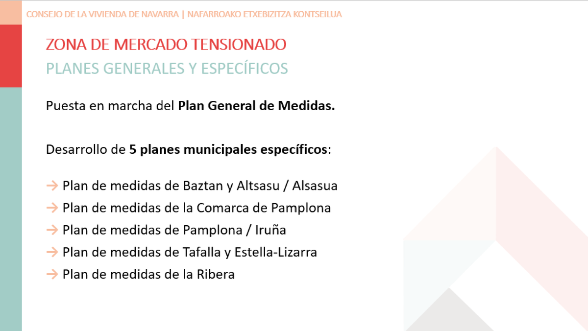 javierburonc's tweet photo. Consejo Vivienda Navarra. Resultados de un año de Zonas de Mercado Tensionado: sin reducción de oferta/stock de vivienda, bajan los precios un 7%. https://t.co/UFIvYFeqEL