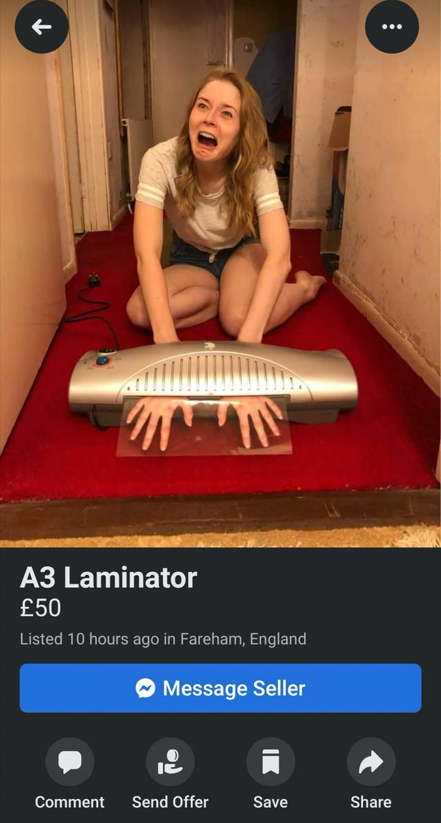 LynseyJParker's tweet photo. Now this is how you sell a laminator. https://t.co/3cSx1mnvxU