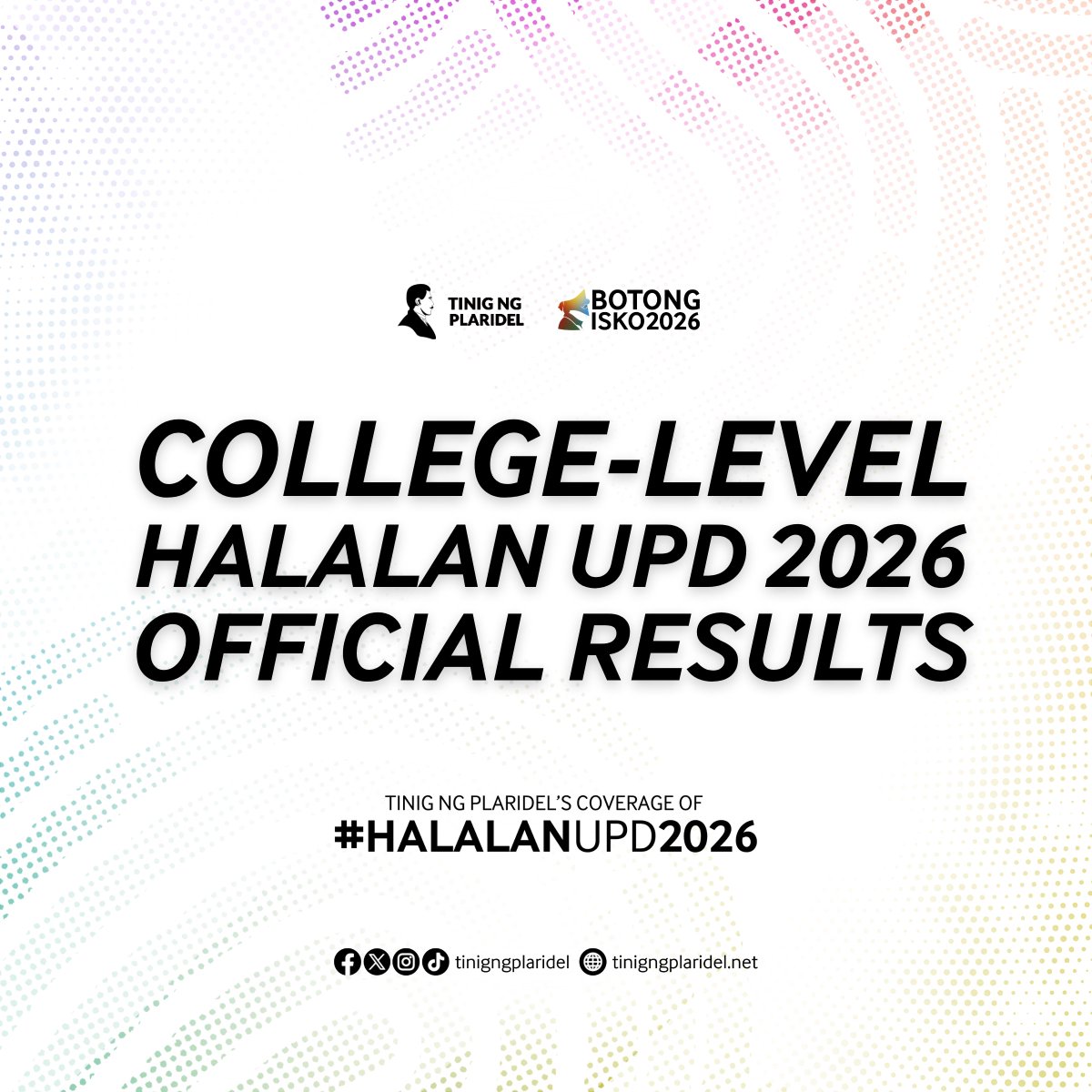 tinigngplaridel's tweet photo. #BotongIsko2026: Various colleges across UP Diliman have elected its next set of officers for A.Y. 2026 to 2027.

Tune in to this thread for updates.

#HalalanUPD2026 https://t.co/7kcMjZAUWF