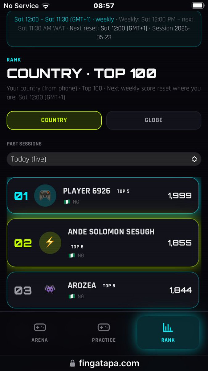 FingaTapa's tweet photo. It's Thursday.

Play your free game today at https://t.co/BHBfsd9xHG to get in the Top 5 by Saturday 11:30am.

And get BADGED. https://t.co/t6gI90M2Bt