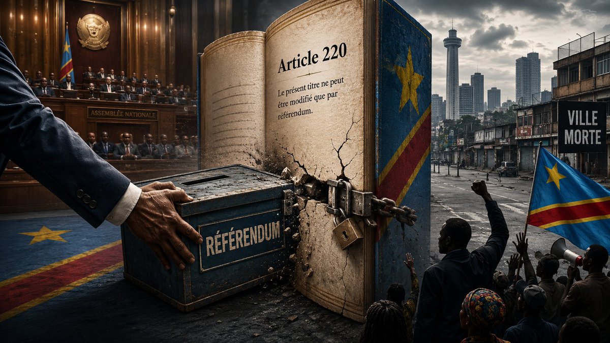 Congoconfident's tweet photo. Loi référendaire : passage en force à 40 %, rue à 30 %, crise nationale à 15 % — les scénarios d’un bras de fer constitutionnel
#Congo #RDC @DSESANGA @kabund_jmkkrock @AugustinKabuyaT
Lire: 
https://t.co/UfS5sBrsgX https://t.co/qcAXa5q4HC
