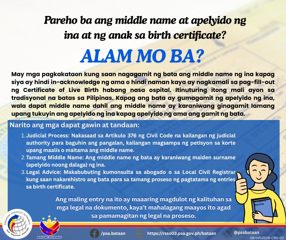 psabataan's tweet photo. 𝐏𝐚𝐫𝐞𝐡𝐨 𝐛𝐚 𝐚𝐧𝐠 𝐦𝐢𝐝𝐝𝐥𝐞 𝐧𝐚𝐦𝐞 𝐚𝐭 𝐚𝐩𝐞𝐥𝐢𝐝𝐨 𝐧𝐠 𝐢𝐧𝐚 𝐚𝐭 𝐧𝐠 𝐚𝐧𝐚𝐤 𝐬𝐚 𝐁𝐢𝐫𝐭𝐡 𝐂𝐞𝐫𝐭𝐢𝐟𝐢𝐜𝐚𝐭𝐞? https://t.co/3C4VIDcMec
