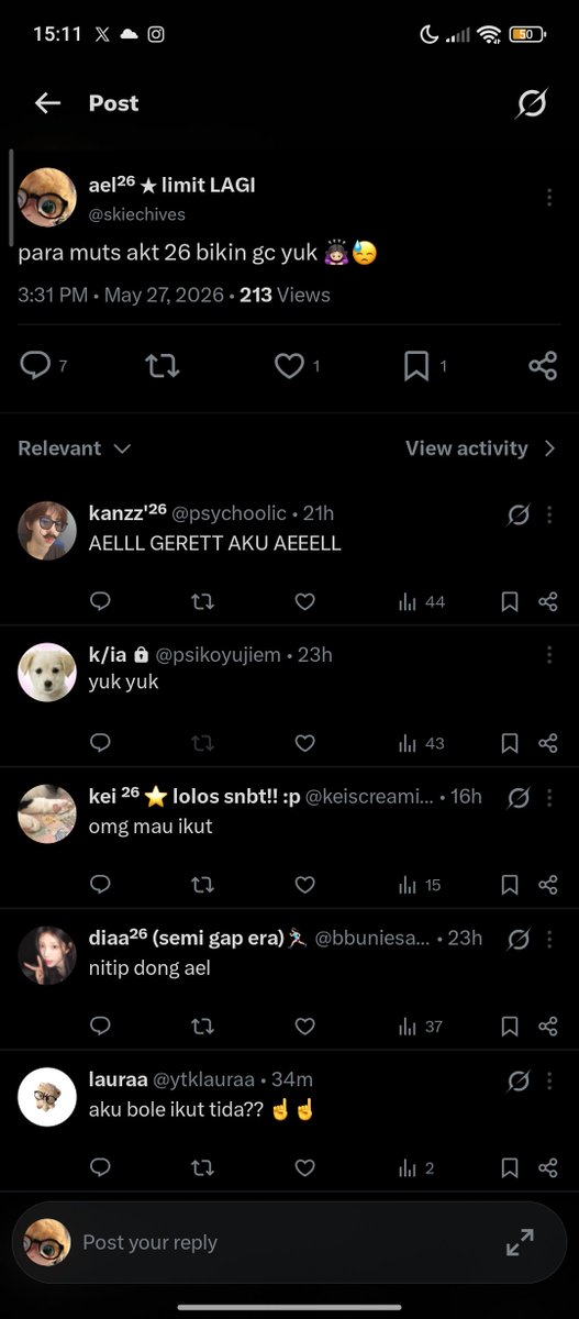 ael²⁶ ★ limit LAGI tweet media