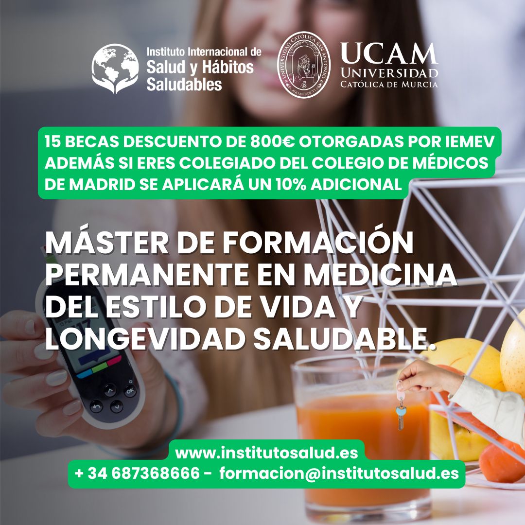 Icomem_AFAM's tweet photo. 🎓 ¡15 becas de 800 euros! 💶✨
🩺 Máster de Formación Permanente en Medicina de Estilo de Vida y Longevidad Saludable
💻 Online
⏳ 12-16 meses
📚 90 ECTS
👨‍⚕️👩‍⚕️ 10% adicional para colegiados
🚀 ¡No te lo pierdas!
🔗 https://t.co/3aAJNpubhW https://t.co/jTJmpXHqks