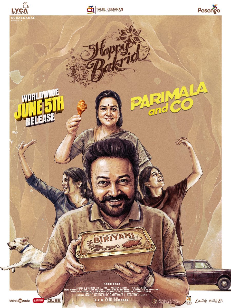 TTSR_Official's tweet photo. #ParimalaAndCo #Bakrid Special Poster Out Now 📣🔥
#ParimalaAndCoFromJune5 💥
@TTSR_Official @vijayavikashm
#Jayaraman #Urvashi #Sandy #SingamPuli #Mysskin #YogiBabu #Shoban #FoxN #Pandiraaj #KollyWood #Cinema #India #TTSR #TamilTVSatellitesRights #VijayaVikash
#VIJAYAVIKASHM https://t.co/h1CrLDTKsl