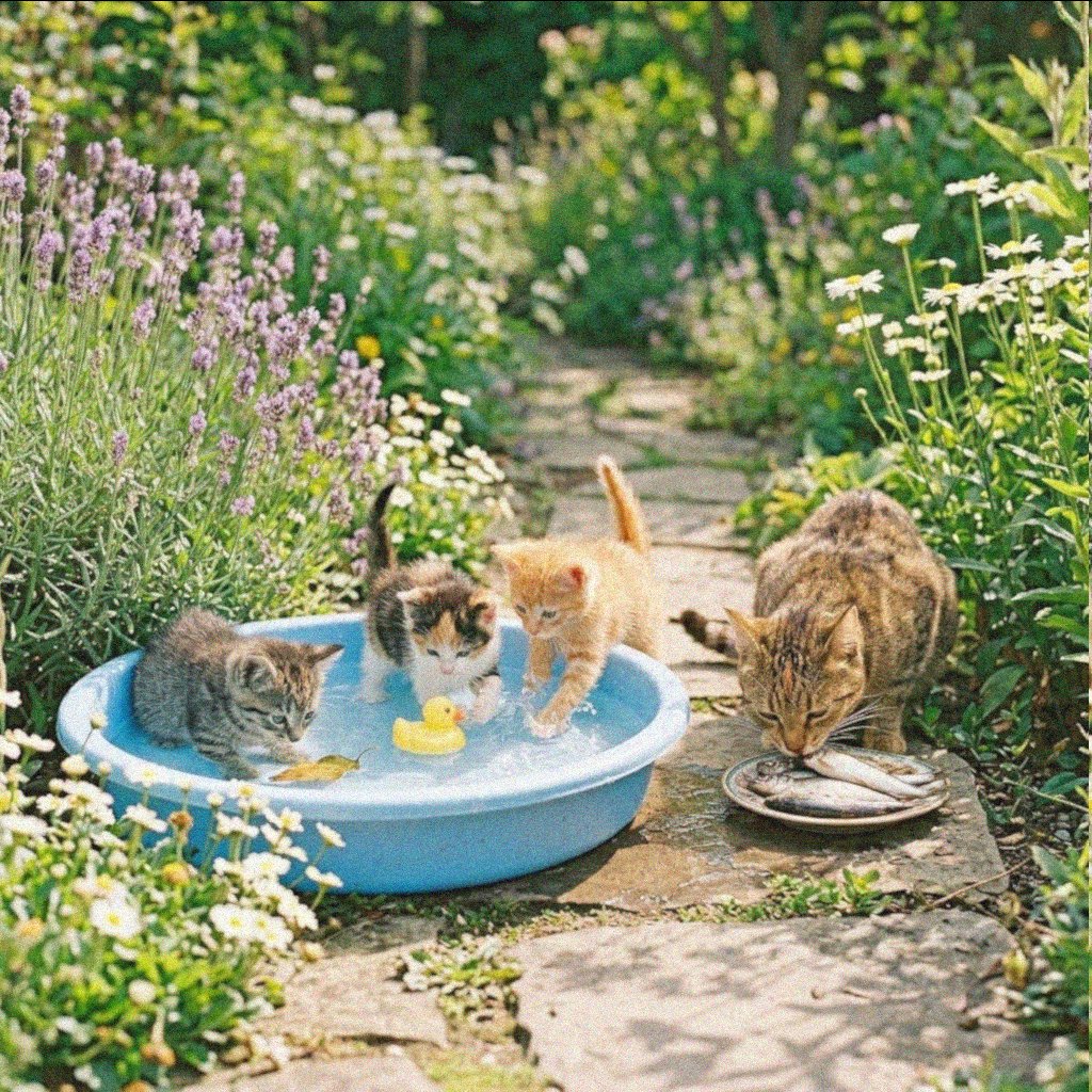 mintoryoko's tweet photo. 子猫は遊びに夢中ママはおさかなに夢中🐷 https://t.co/gU1raoUCD4