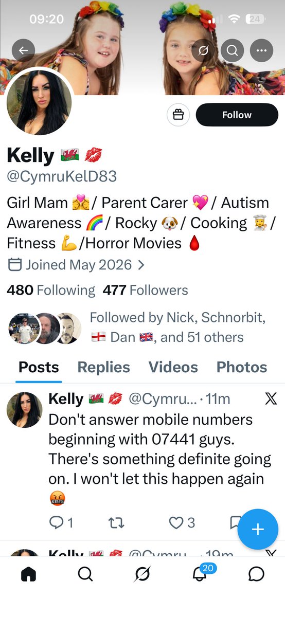 Kay_W84's tweet photo. My friend Kelly has had her account hacked. Her new account is genuine. I have spoken to Kelly outside of X and she’s having to start all over again after years of building her account up and raising awareness for autism. Don’t be afraid to give her a follow @CymruKelD83 https://t.co/lV699j9BRX