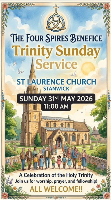 FourSpires's tweet photo. Benefice Service this week 11am at Stanwick. https://t.co/FsAKlIAYTM