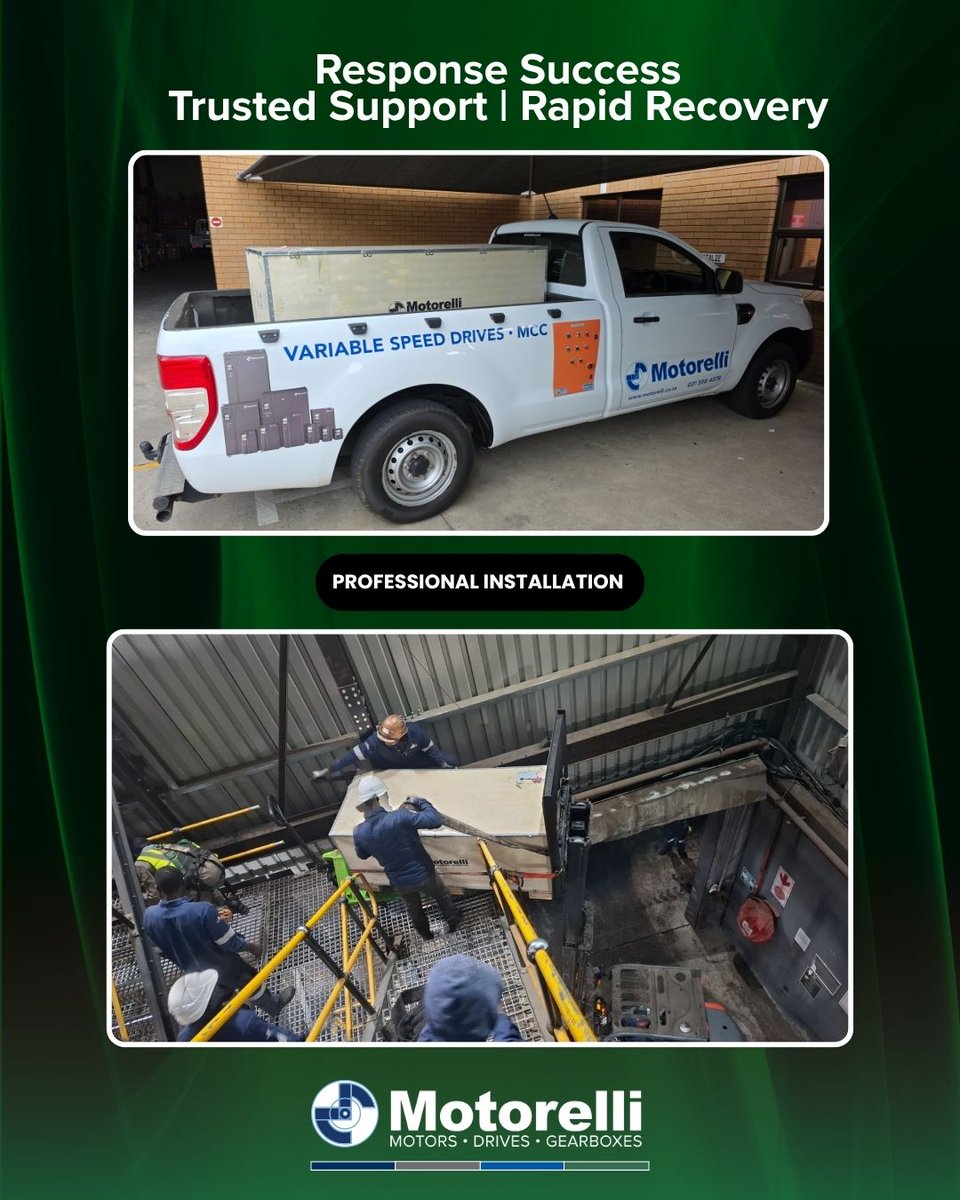MotorelliEM's tweet photo. 🚨 24/7 Breakdown Support You Can Trust 

When a customer experienced a critical breakdown on a 500kW 400V Variable Speed Drive (VSD) resulting in a complete plant shutdown, time was not on their side. 

Motorelli’s trusted 24/7 breakdown service were able to respond immediately. https://t.co/BcO49kM6UC