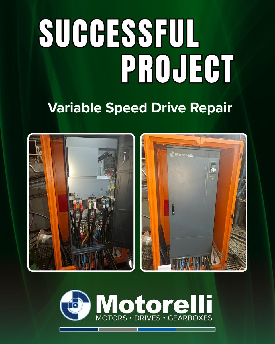 MotorelliEM's tweet photo. 🚨 24/7 Breakdown Support You Can Trust 

When a customer experienced a critical breakdown on a 500kW 400V Variable Speed Drive (VSD) resulting in a complete plant shutdown, time was not on their side. 

Motorelli’s trusted 24/7 breakdown service were able to respond immediately. https://t.co/BcO49kM6UC