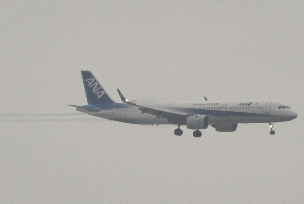 asahi_aviation's tweet photo. 今日の羽田空港は時々雨がふり、湿度が高くムシムシしていますが、
こんな時はシャッターチャンス。
雨滴や湿気が翼の働きぶりを演出してれます。5/28（吉） https://t.co/tN5Ea6Qn35