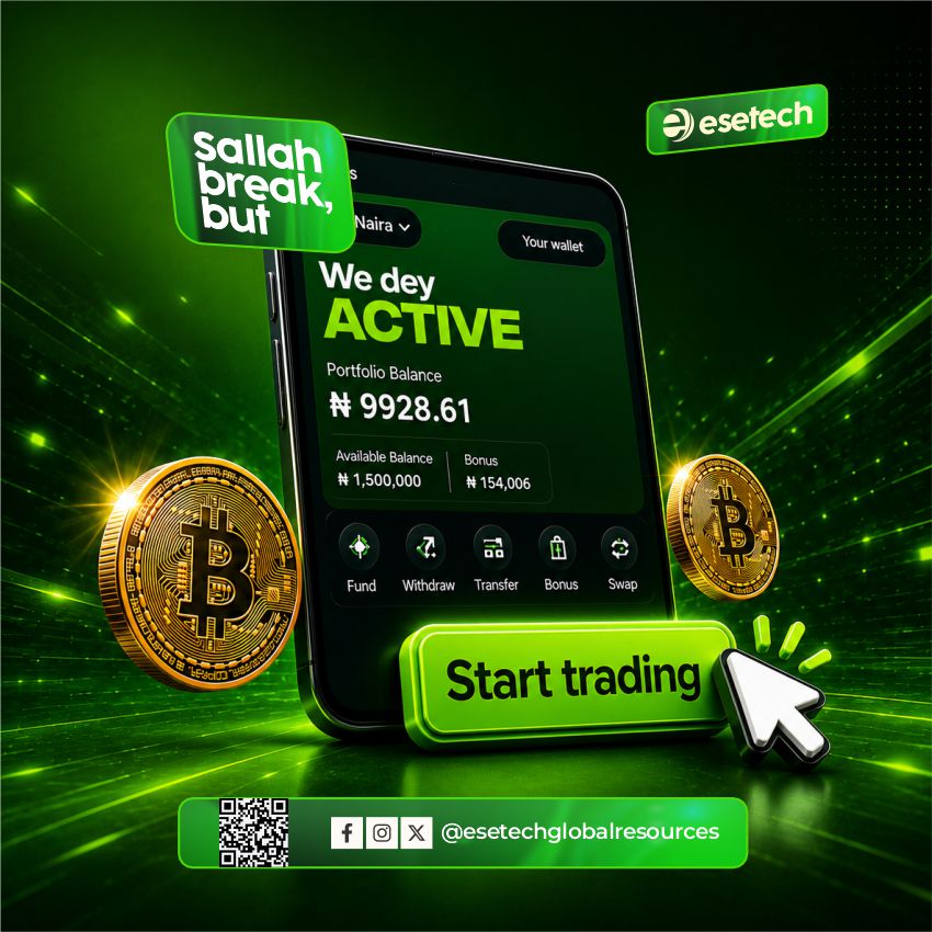 esetechservices's tweet photo. Sallah fit pause work… but we still dey ACTIVE 💸🔥

Fast trades. Smooth payouts. No stories.

Open Esetech and start trading. https://t.co/o79QzV8nO4