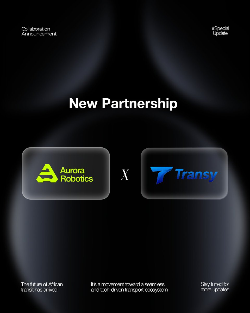 aurora_robots's tweet photo. The future of African transit has arrived ✅️ 

Digitized transport system >> Swift payments >> Seamless services 

Starting in Nigeria, Scaling to the continent and beyond 🌎 

Stay tuned for more updates ✅️

@aurora_robots × @Transy_NG 💚💙
 
#smartransport #AuroraTransy https://t.co/m3CoZnEP9E