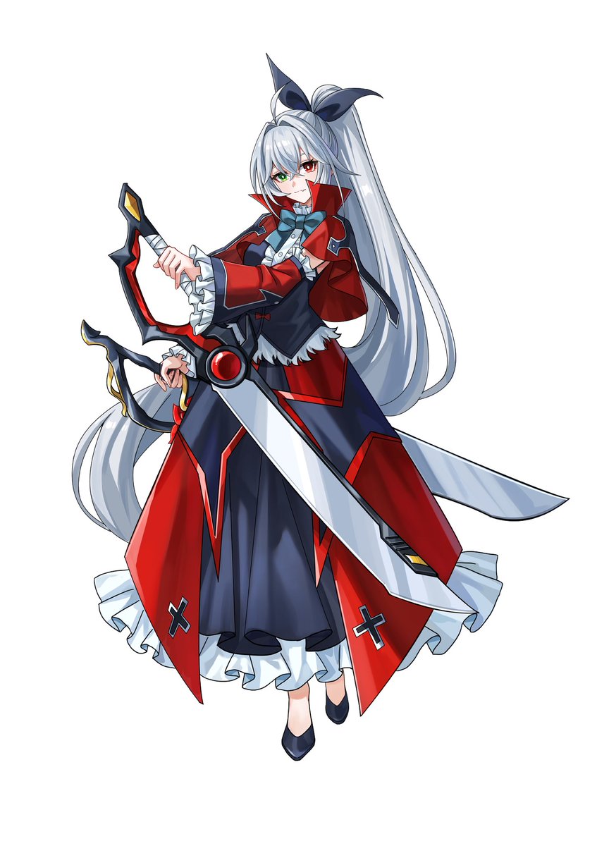 ARaysama's tweet photo. Ravelle Alucard – BBAR.ver
Standalone illustration is FINALLY here 😭😭😭
I'm literally speechless... she looks incredible.
Ravelle is an OC by @Uchiharu1989 —the daughter of Rachel and Ragna.
Art by Mo宵星 (米画师)
Weapon design &amp; drawing by 江边楓樹.
#BlazBlue #BBAR #OC https://t.co/WUWbLW60Xu