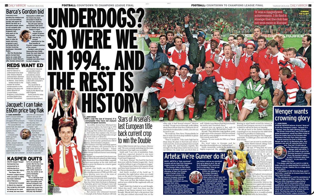 johncrossmirror's tweet photo. Lovely show for the heroes in today’s Mirror. Great anecdotes and memories. Can today’s generation follow the same script on Saturday? https://t.co/7h3QyeUY6C