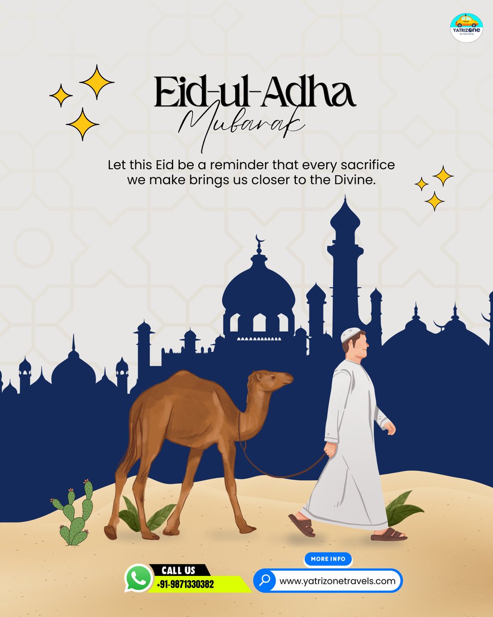 ZoneYatri's tweet photo. 🌙 Eid al-Adha Mubarak
Wishing you joy, peace, and prosperity on this auspicious occasion!

✨ Celebrate the spirit of sacrifice and togetherness.

#EidAlAdha #EidMubarak #FestivalGreetings #ExportersIndia #yatrizonetravels https://t.co/WoItLoRW2N