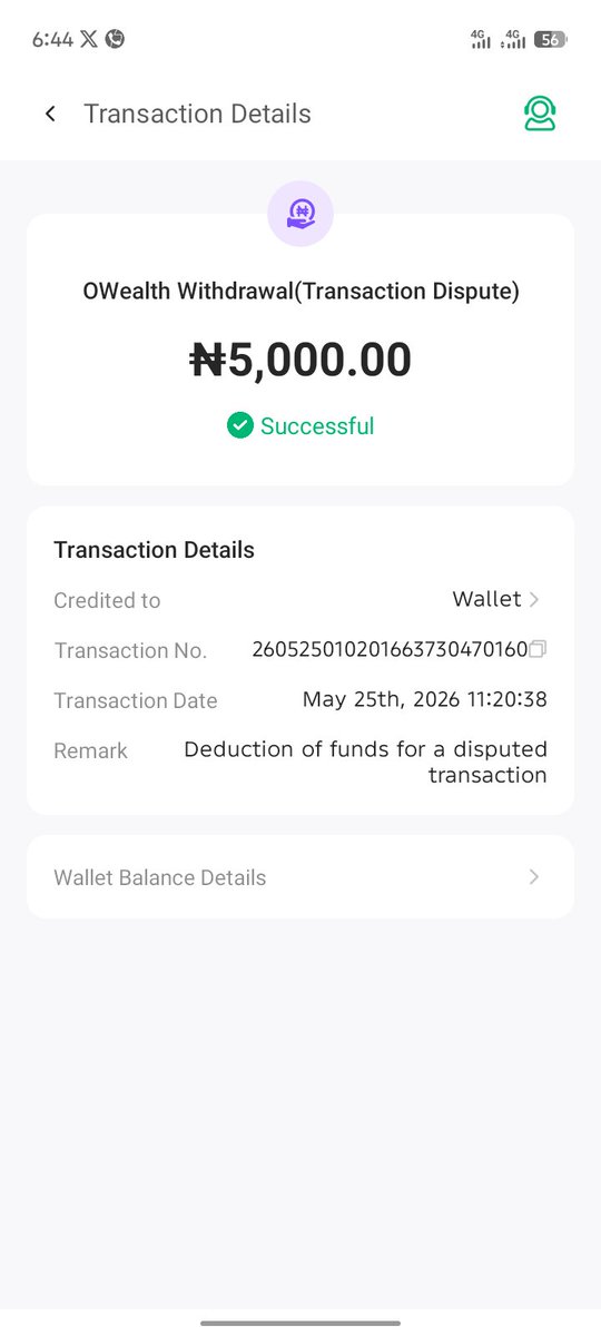 00Simoney's tweet photo. @OPay_NG I made a transaction on 20May 2026 and it was reserved, on the 25 May 2026
Opay deduct the money from my account, without me initializing the transaction. https://t.co/7tm8Vb672C