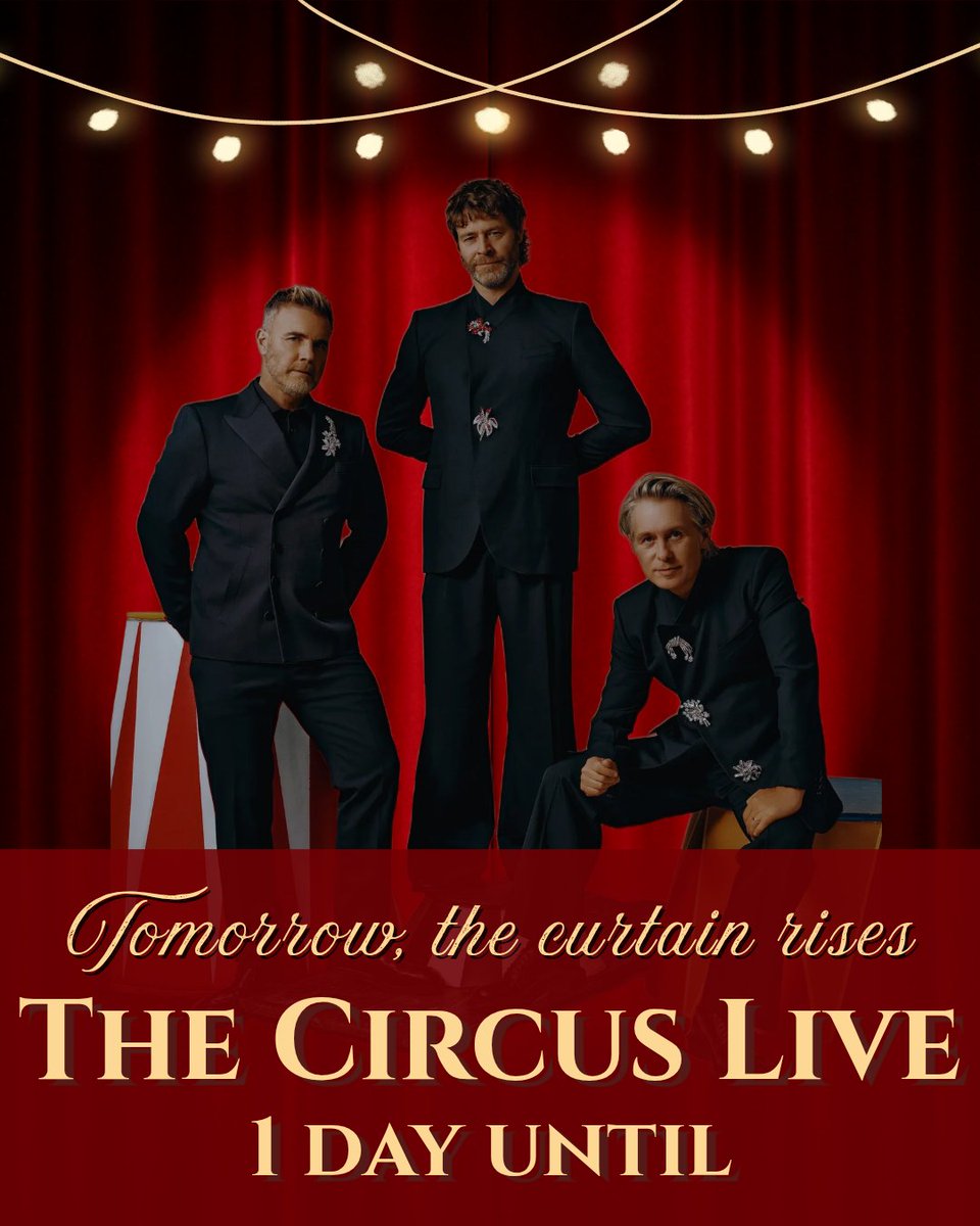 Love_tt_gb's tweet photo. 🎪 IT'S FINALLY TOMORROW 🎪

#TheCircusLive is coming back!!!

@GaryBarlow @takethat
@OfficialMarkO #HowardDonald https://t.co/ggMgQsRJDU