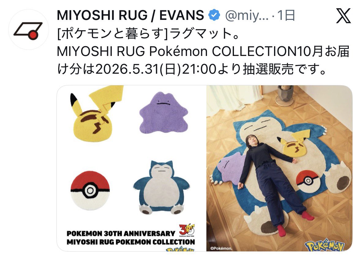 12000円稼げるチャンスです🔥】 「MIYOSHI RUG POKEMON COLLECTION