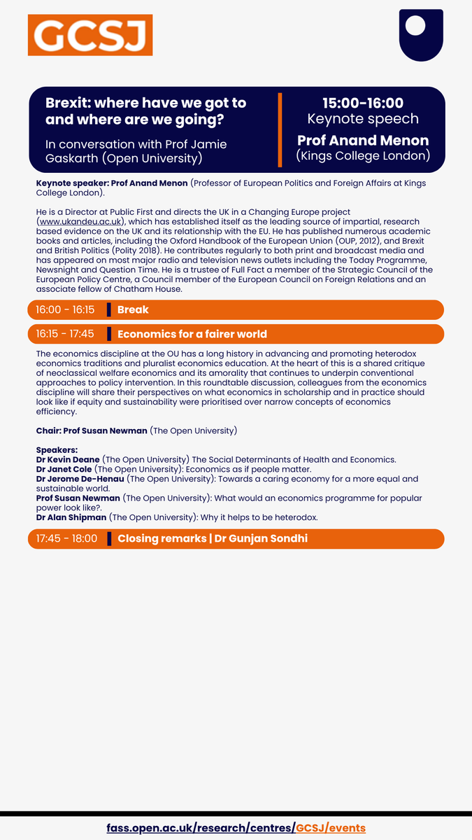 OU_GCSJ's tweet photo. 📣 Happening next week | Join the GCSJ Research Festival 2026

Our 4th Annual Research Festival on Global Challenges and Social Justice is taking place on 2–3 June 2026.

📅 2–3 June 2026
📍 Online and hybrid

🔗 Full programme and registration: https://t.co/Vtcme5bvYp https://t.co/vGqKfQEvD3