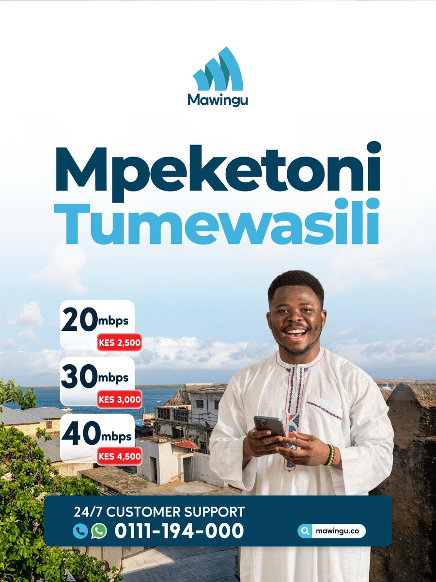 MawinguInternet's tweet photo. Mawingu Expands Connectivity to Kombani and Mpeketoni, Strengthening Digital Access Along the Coast

Mawingu, a leading Internet Service Provider serving rural and peri-urban communities across East Africa, has expanded its network to Kombani in Kwale County and Mpeketoni in Lamu County. 

The rollout continues Mawingu’s efforts to extend reliable internet access along Kenya’s Coast, where connectivity is increasingly shaping how communities learn, communicate, and participate in economic activity. 

As digital adoption grows, stable internet access is becoming a key enabler of opportunity in both emerging and established towns. The expansion into Kombani and Mpeketoni reflects rising demand for dependable connectivity that supports everyday digital needs across households, schools, and businesses. 

Read more 👉 https://t.co/bfgBbkNCht

Like 👍 | Comment 💬 | Share 🔁

#Mawingu #Kombani #Mpeketoni #DigitalInclusion #OpenOpportunities