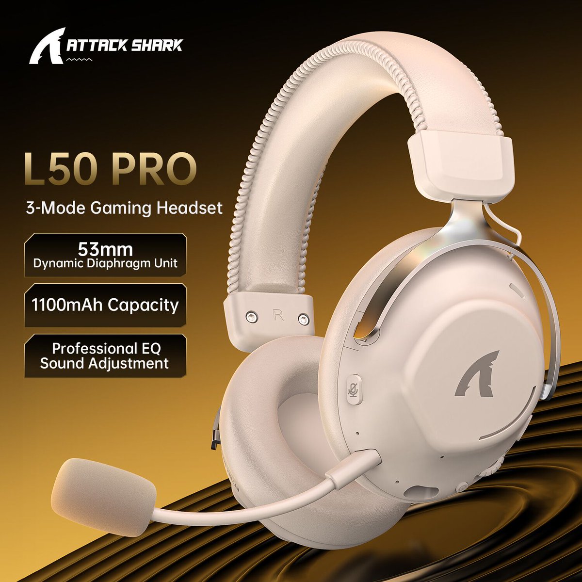 ATTACKSHARKAU's tweet photo. ATTACK SHARK L50 PRO — 3-Mode Gaming Headset, Coming Soon

HiFi Audio | 3D Spatial Sound | 53mm Dynamic Diaphragm Unit | Smart Sound Card Driver | 1100 mAh

⚙️ In final preparation — coming soon.

#AttackShark #L50PRO #GamingHeadset #HiFiAudio #3DAudio #ComingSoon https://t.co/UUV4nTrcIh