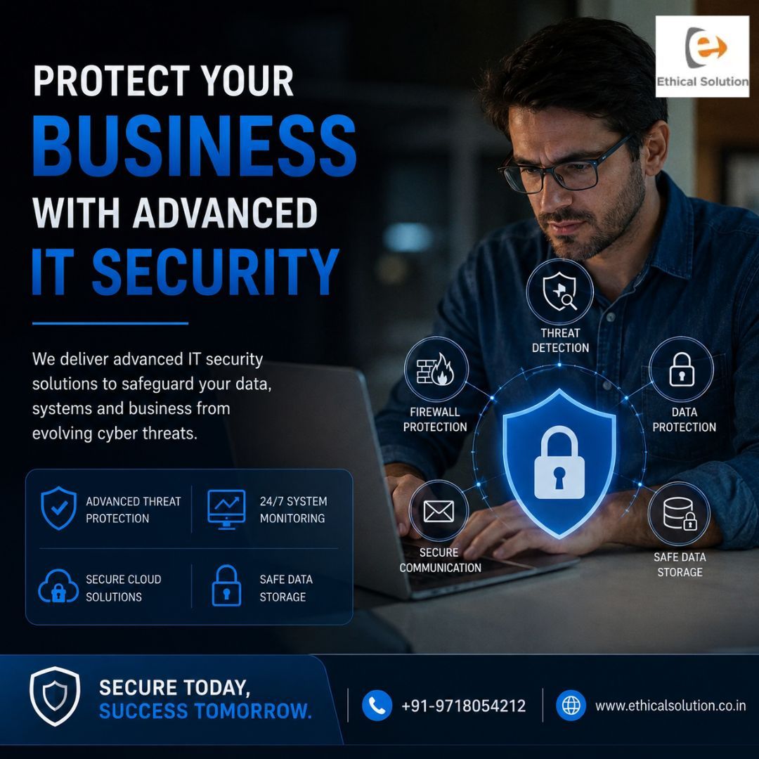 EthicalSol's tweet photo. 🔐 Protect your business with advanced IT security solutions.
Secure your data, systems &amp; network from cyber threats with Ethical Solution. 
🌐 https://t.co/05YSpzM36y
#cybersecurity #itsecurity #dataprotection #ethicalsolution #securebusiness https://t.co/1zB3gwTDDm