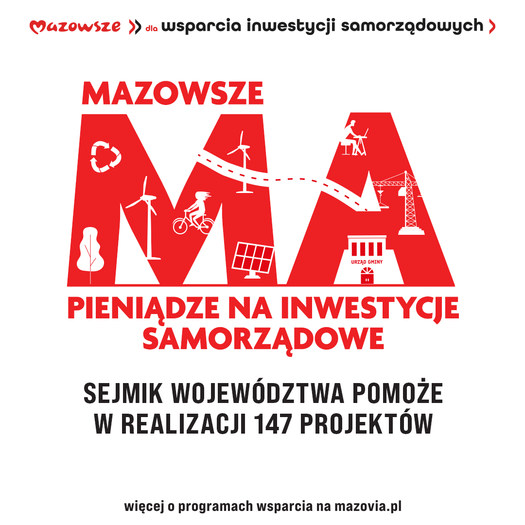rzecznikUMWM's tweet photo. Rusza nowy program wsparcia - "Mazowsze pomaga"!

W tym roku @SejmikMaz zdecydował się przekazać ponad 200 mln zł na 147 inwestycji na całym Mazowszu. Samorządy najczęściej ubiegały się o wsparcie na budowę dróg, kanalizacji i modernizację szkół. https://t.co/9yX3nIKVZ2