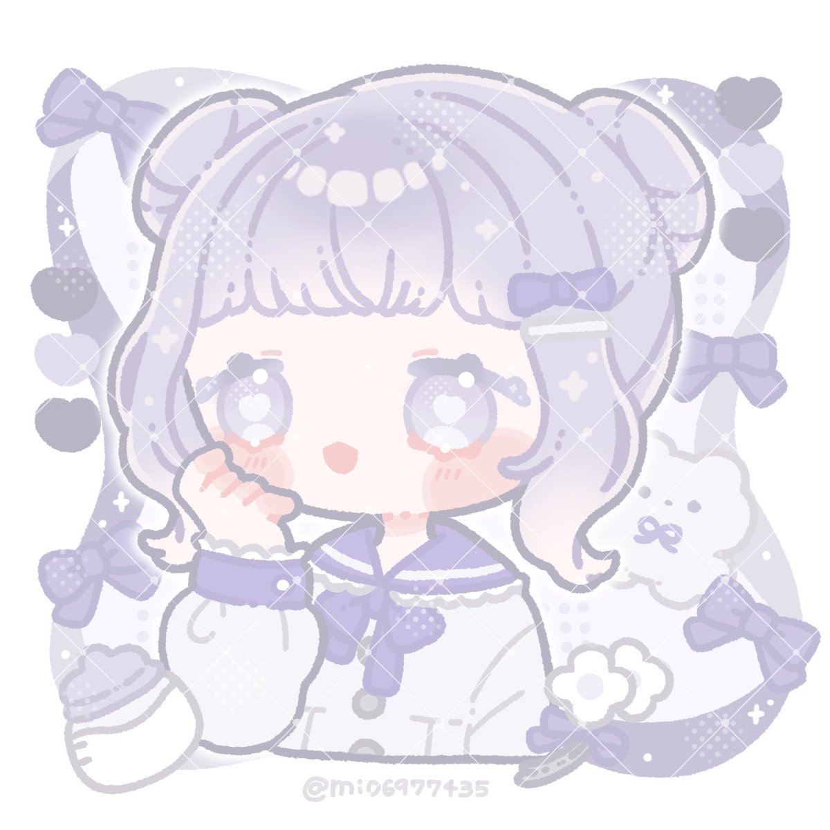 💜🤍🩶*・゜ #oc #illust