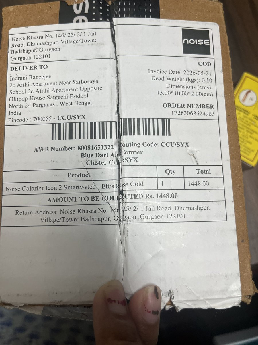 diva22t's tweet photo. @gonoise dear Noise I want to return the product but there is no option.faulty product received..customer service worst https://t.co/vPItAKAv5Y