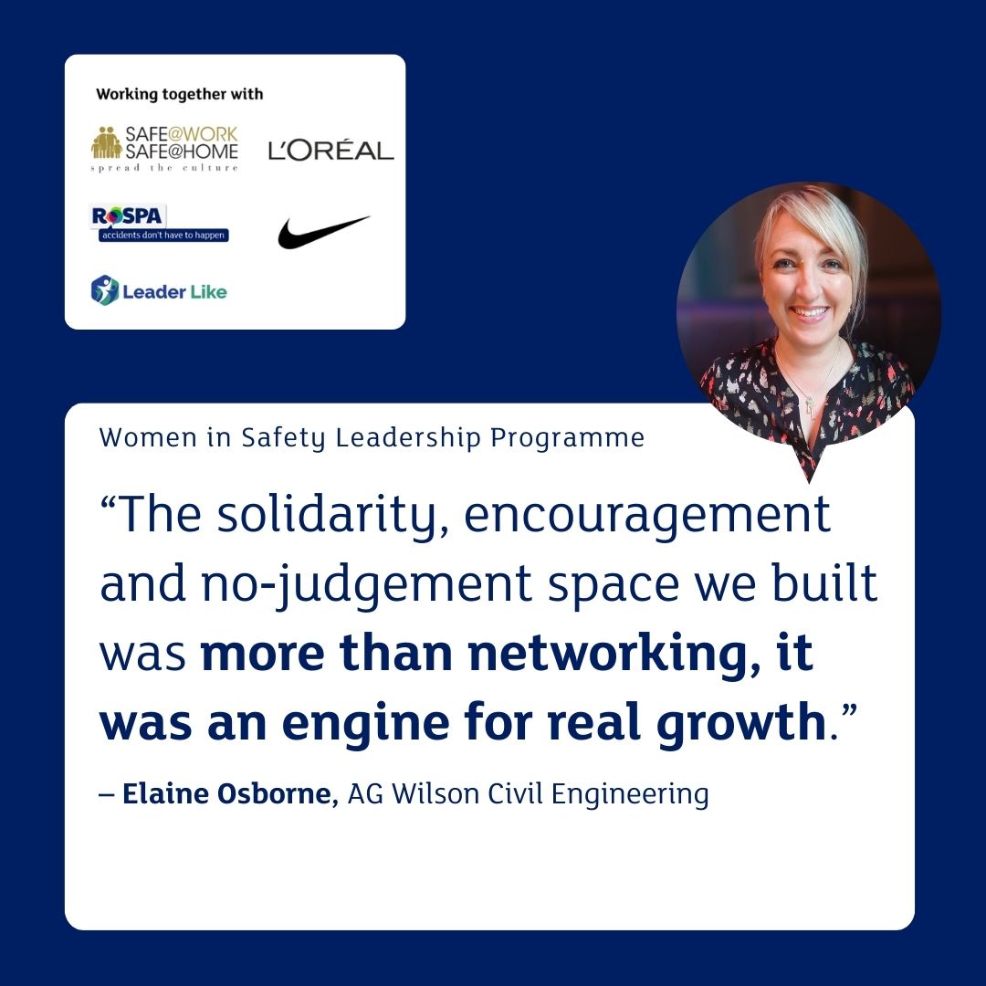 RoSPA's tweet photo. The Women in Safety Leadership Programme isn’t just about building leadership capability — it’s about building community. As Elaine Osborne of AG Wilson Civil Engineering discovered:
🔗 Apply now: https://t.co/xaoEobggHP
#WomenInSafety #SafetyLeadership #LeadershipDevelopment https://t.co/gd9gMCFC0P