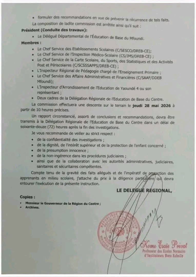 TheCameroonianZ's tweet photo. Ouverture d’une enquête administrative après des accusations d’agressions sexuelles sur une mineure à l’Olympic Glory School d’Odza #Yaoundé.

« Non au Viol » #JusticePourJoyce https://t.co/uVhtQ1fLOO