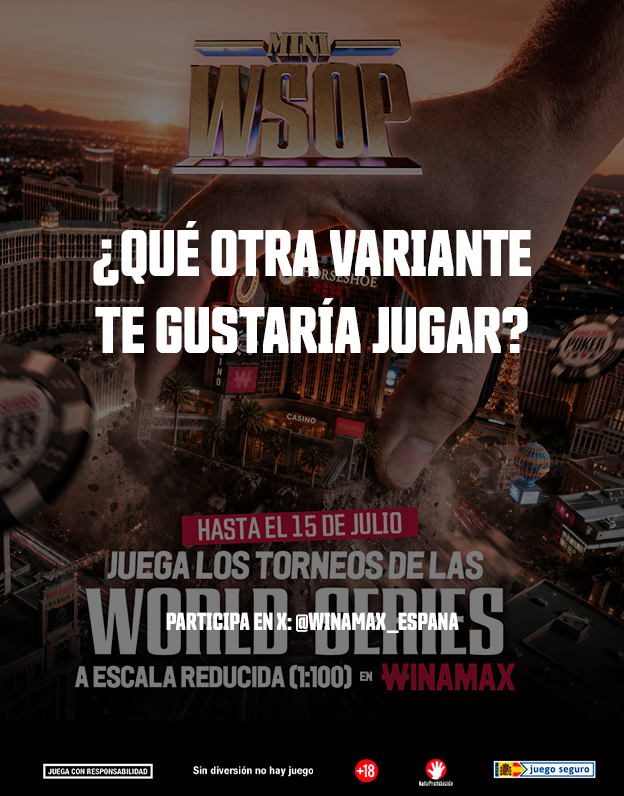 Winamax_Espana's tweet photo. 🎁 ¡SORTEO! ¡4 TICKETS DE 5 €!

🤏 Las Mini WSOP ya están en marcha en Winamax…

👀 Te obligan a jugar una variante que no sea Hold’em: ¿Cuál eliges?

📌 Responde + RT + Follow + Nick Winamax. ¡Buena suerte! https://t.co/WBU48fR4u9