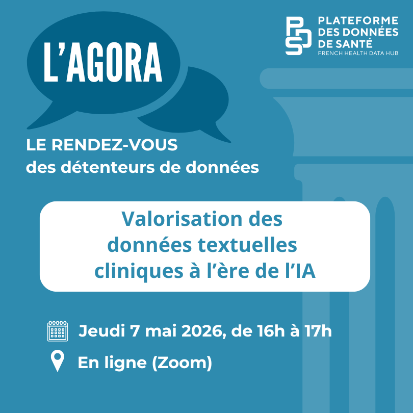 healthdatahub's tweet photo. J-7 ! 📢 Valorisation des données textuelles à l’ère de l’#IA
La prochaine session de “L’Agora, le rendez-vous des détenteurs de données” sera consacrée aux bonnes pratiques et outils d’IA pour l’extraction, la structuration et la pseudonymisation de l’information textuelle dans le contexte clinique.

📆 Jeudi prochain, le 4 juin à 16h, en ligne
🎙️ Avec Samantha Pasdeloup (@elsan) et Sebastien Cossin (@CHU_de_Poitiers)
S’inscrire 👉https://t.co/uuBqQ3BdrB