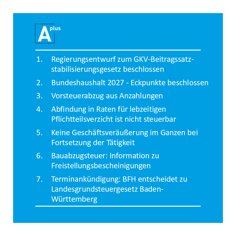 aplus_berater's tweet photo. Wir halten Sie gerne mit unserem monatlichen #Newsletter auf dem Laufenden mit #Steuertipps, aktuellen Urteilen und Entscheidungen im Bereich Steuern, Wirtschaft und Recht. 

=> zum Aplus-Newsletter Juni 2026: 
https://t.co/2lThpNoKnk https://t.co/5sujrcBOxh