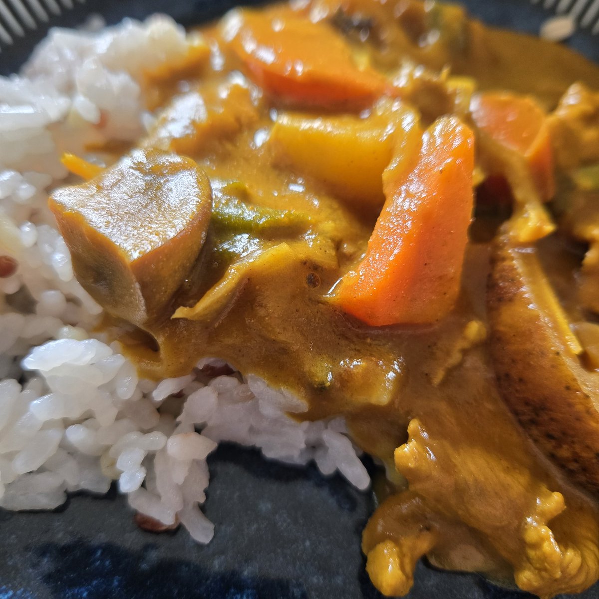 funky_rhythm's tweet photo. 元気がでてきたら無性にカレーが食べたくなり、昼過ぎから出張に出かけるのにつくってしまった。クミンにカルダモン、生姜のよい香りで食欲わく。レンコンがしゃきしゃきでまいうー。さーて頑張ってくるか。 https://t.co/4O34Fqw3Id