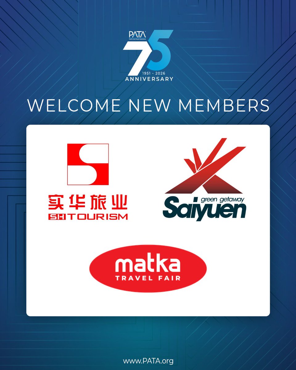 PATA_HQ's tweet photo. We are delighted to welcome three new members to the PATA Community:

🔹 MATKA - The Nordic Travel Fair
🔹 Shanghai Xingleshihua International Travel Service
🔹 Saiyuen
 
Learn more about our members: https://t.co/Ev2Ah5nJFz

#PATA #PATAMembers https://t.co/YpgJsLsEAb