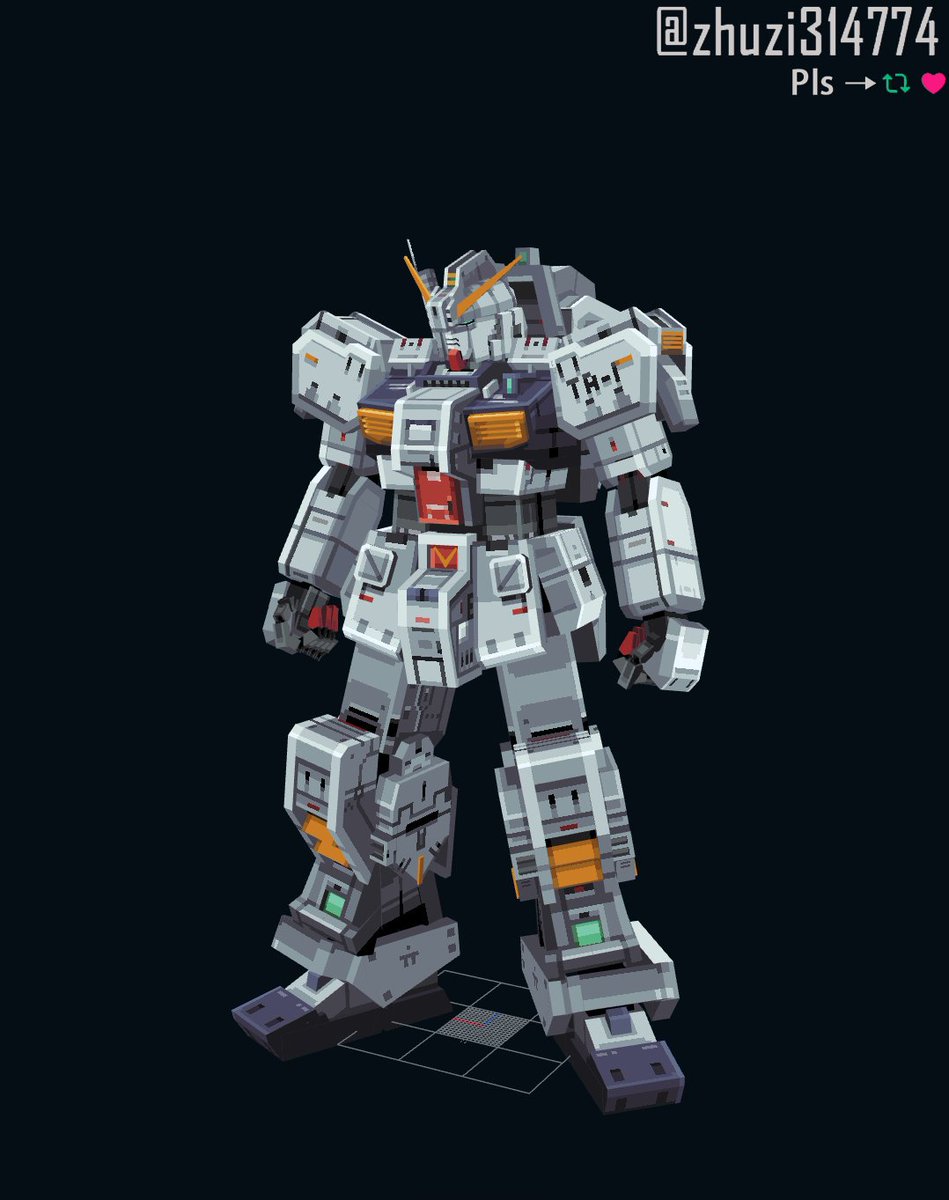 zhuzi314774's tweet photo. Gundam TR-1 ［Hazel］
#blockbench #Minecraft #lowpoly #pixelart https://t.co/o7kHnzKaDD