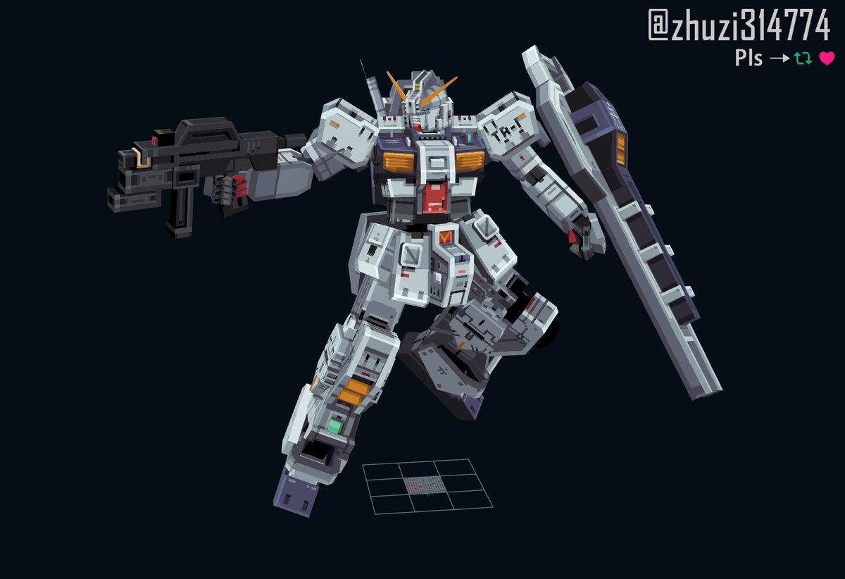 zhuzi314774's tweet photo. Gundam TR-1 ［Hazel］
#blockbench #Minecraft #lowpoly #pixelart https://t.co/o7kHnzKaDD