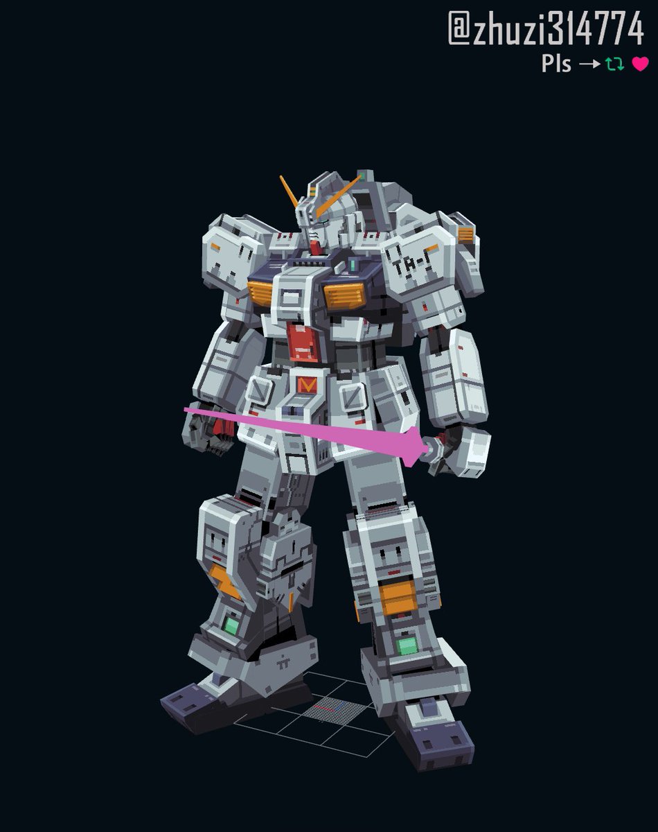 zhuzi314774's tweet photo. Gundam TR-1 ［Hazel］
#blockbench #Minecraft #lowpoly #pixelart https://t.co/o7kHnzKaDD