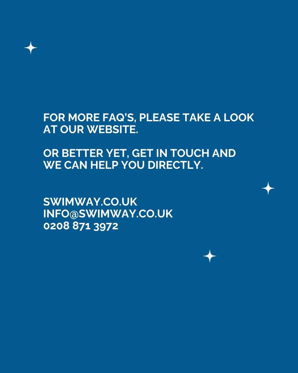 SwimWayUK's tweet photo. For more FAQ’s, do take a look at our website. Or better yet, get in touch and we can help you directly. 

https://t.co/35Jj2E1QqZ
info@swimway.co.uk
0208 871 3972 https://t.co/xts5ODwvhY