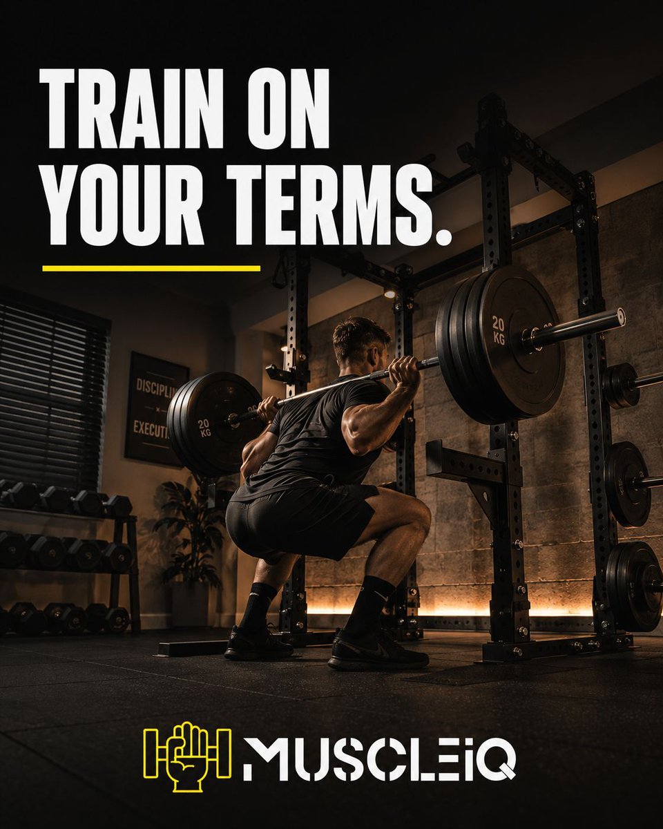 Muscleiquk's tweet photo. No commute. No waiting. No excuses. Build the home gym that works around your life at https://t.co/FOw4kx8s1d 🔱

#muscleiq #homegym #homegymlife #squat #barbelltraining #strengthtraining https://t.co/BhDa7zr2mB