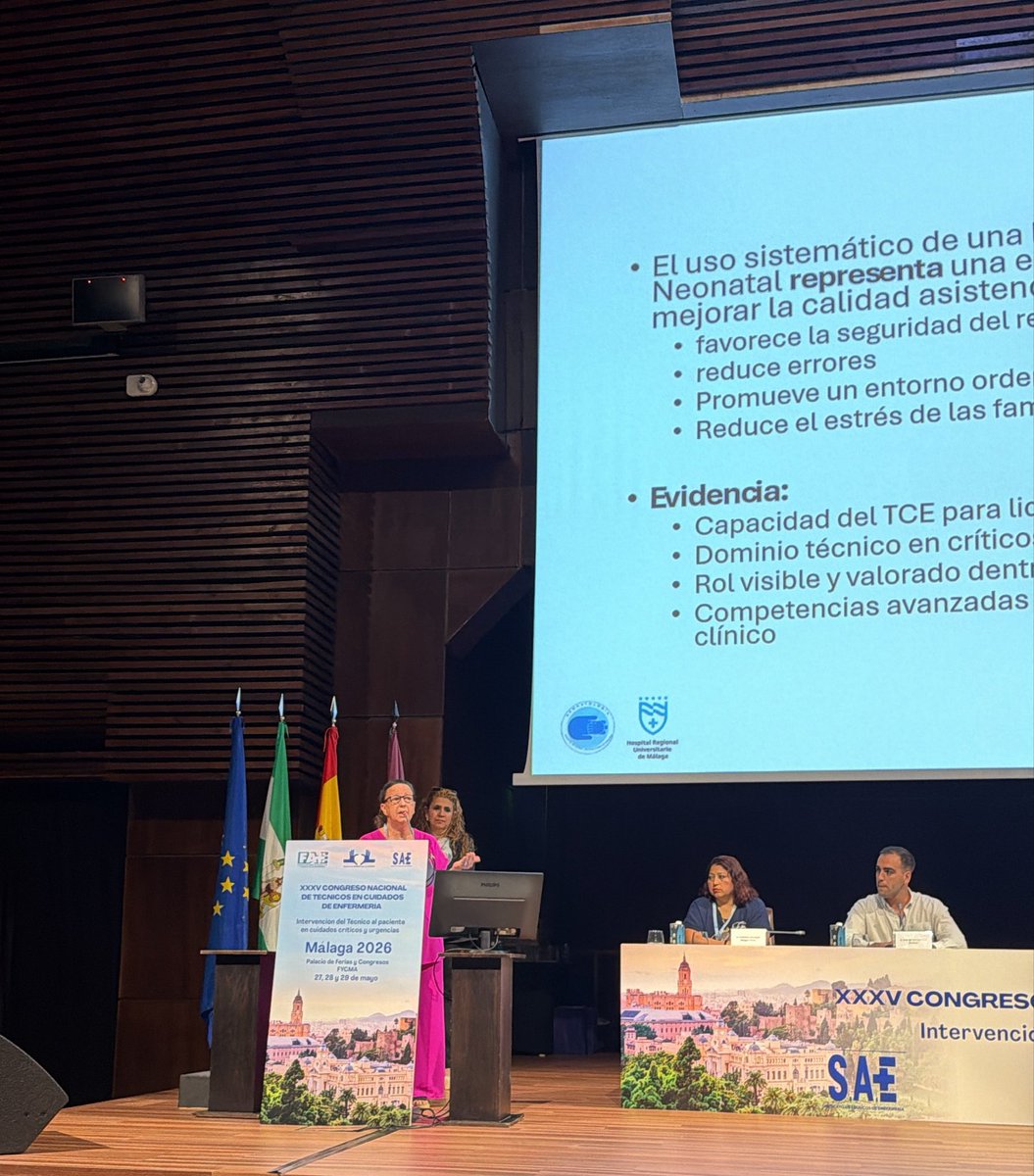 Sindicato_SAE's tweet photo. Finalizamos la segunda mesa del día con Reyes Cordero Cordón y Rocío Rodríguez Muñoz.

Presentan la ponencia “Implementación de un checklist digital de cabecera realizado por el Técnico de Enfermería en UCI neonatal: impacto en la seguridad del paciente crítico”

#XXXVCongresoFAE https://t.co/1TjMoPZbQf