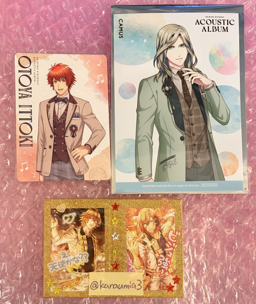 kanaumia3's tweet photo. うたプリ[交換]アコースティックアルバム

譲⇔求
メセカ…音也⇔レン
ブロマイド…カミュ⇔那月

2:2纏めて優先ですが、メセカが決まる場合ブロマイド単体も可
お手渡し、フォロワー様優先
検索からもお声掛けお待ちしております。 https://t.co/zIZvz7LXIP