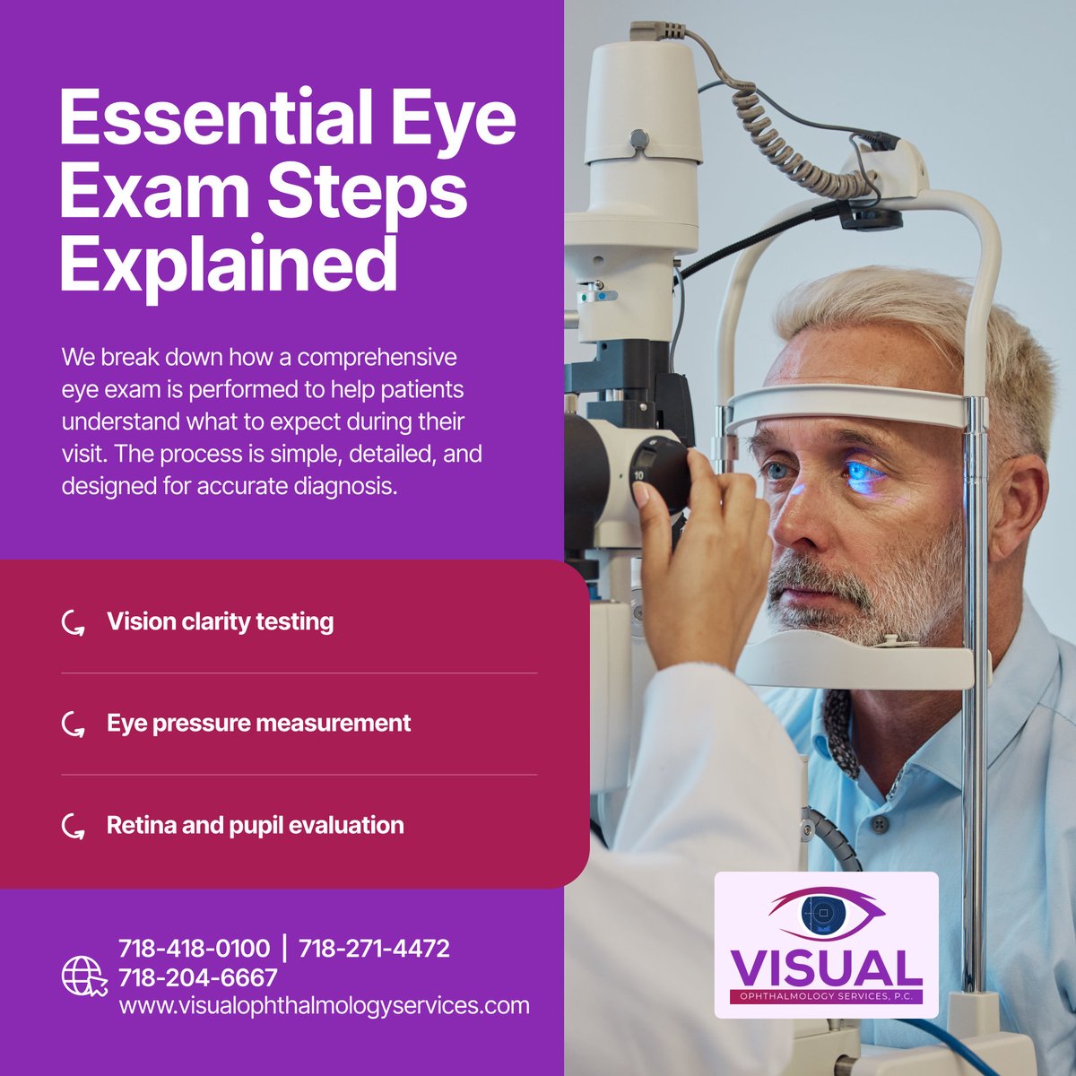 visualospc's tweet photo. Understanding your eye exam helps reduce anxiety and builds confidence  in your care. 👁️📊 

📍 Ridgewood - 718-418-0100 | Corona - 718-271-4472 | Astoria - 718-204-6667
 
#CoronaNY #OphthalmologyClinic #EyeExam #VisionTesting #EyeCare https://t.co/NRsdsPF9lc