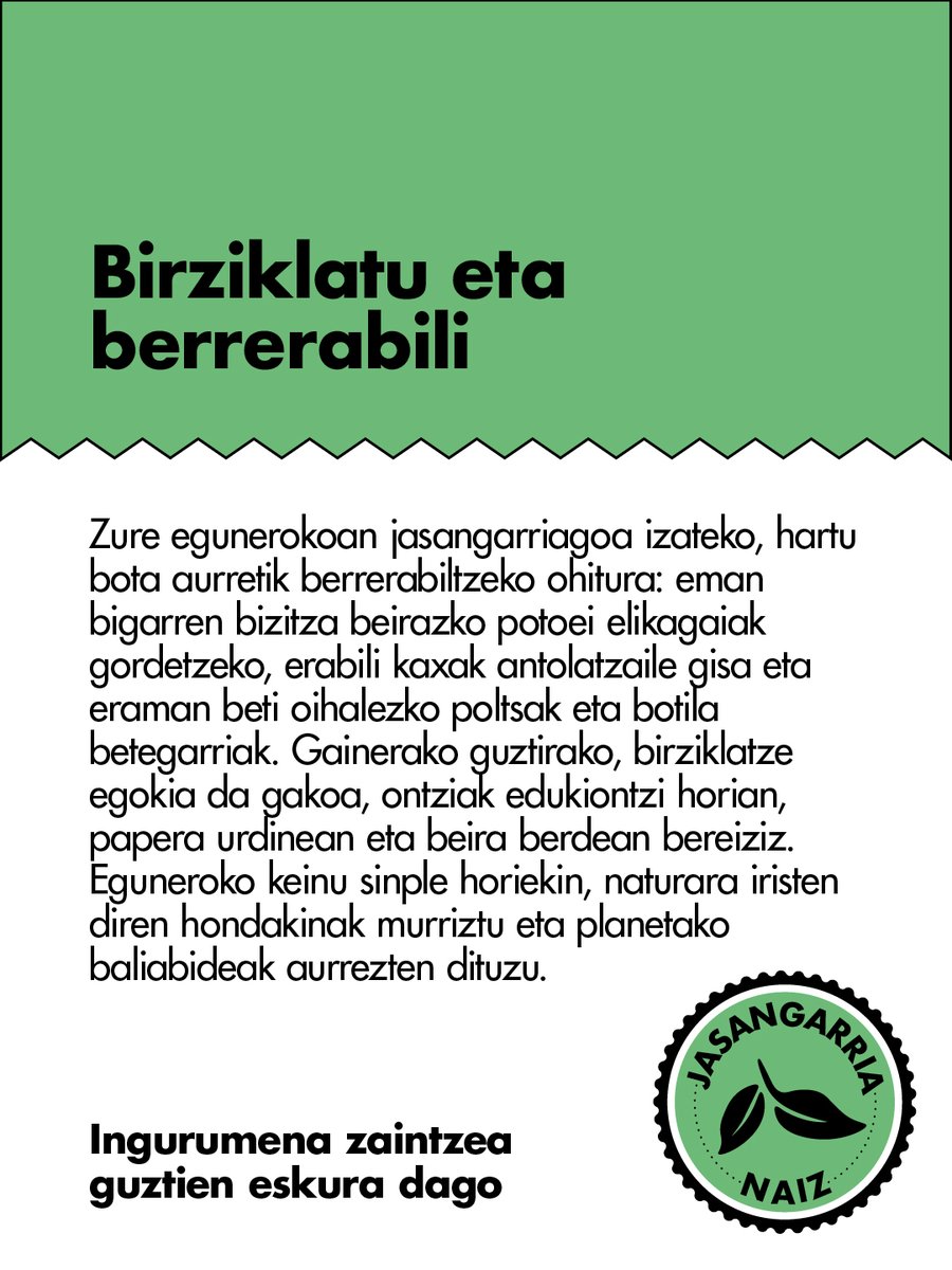 mancoeduca's tweet photo. [Cast. abajo] Ba al zenekien munduan sortzen diren hondakinen %60 baino gehiago zabortegietan amaitzen direla? 🤯 Horregatik, garrantzitsua da gure kontsumo-ohiturak aldatzea eta hondakinak murriztea, berrerabiltzea eta birziklatzea.
_
¿Sabías que más del 60% de los residuos generados en el mundo terminan en vertederos? 🤯 Por eso, es importante cambiar nuestros hábitos de consumo y reducir, reutilizar y reciclar nuestros residuos.