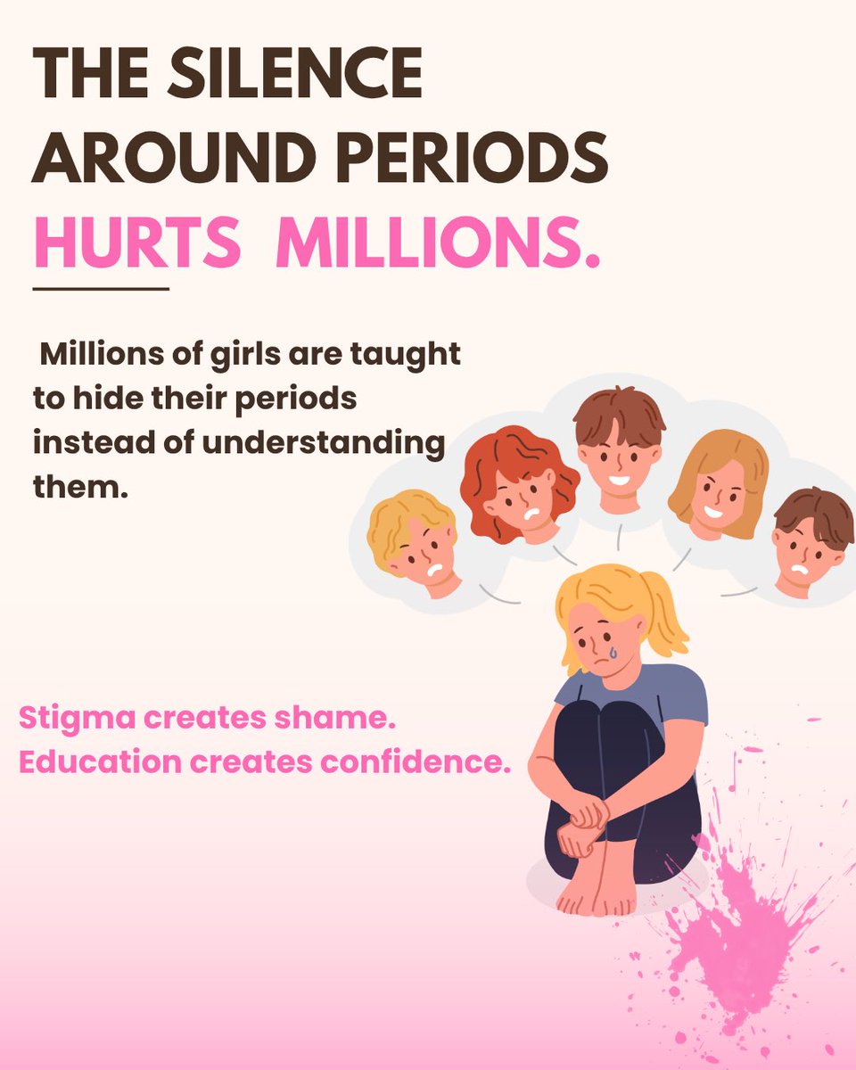 Pad_Her_'s tweet photo. Menstrual health is a human right, not a privilege. 🌸

This Menstrual Hygiene Day, let’s break the stigma, promote education, and support every girl with dignity and confidence.

#internationalMenstrualHygieneDay
#EndPeriodpoverty https://t.co/NfZZrGpsWW